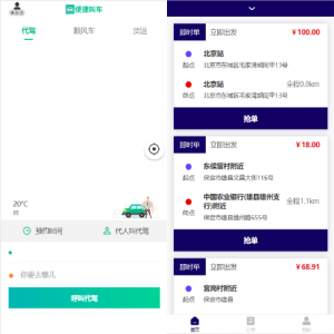 嘀嘀打车系统/网约车顺风车代驾打车源码/小程序APP源码司乘双端源码